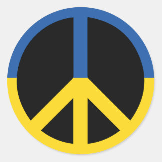 peace for ukraine runder aufkleber