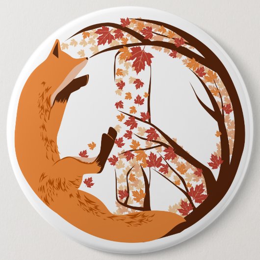 Peace Fox Button (Vorderseite)
