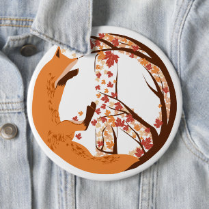 Peace Fox Button