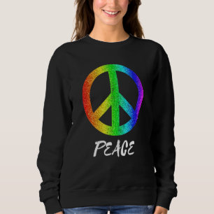 Peace Freedom 60er Pride Rainbow Peace Sign Equali Sweatshirt