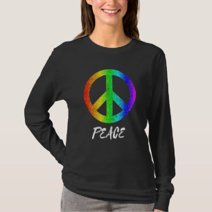 Peace Freedom 60er Pride Rainbow Peace Sign Equali T-Shirt