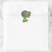 Peace Frog Runder Aufkleber (Tasche)