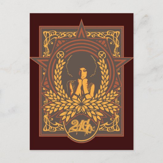 Peace Funk Afro Postkarte (Vorderseite)