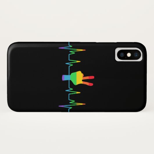 Peace Gay Heartbeat LGBT Case-Mate iPhone Hülle (Rückseite (Horizontal))