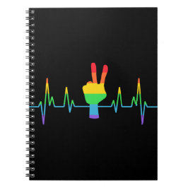 Peace Gay Heartbeat LGBT Notizblock