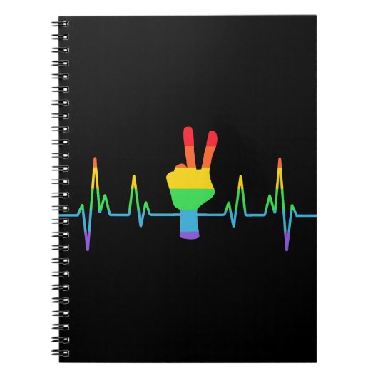 Peace Gay Heartbeat LGBT Notizblock (Vorderseite)