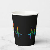 Peace Gay Heartbeat LGBT Pappbecher (Links)