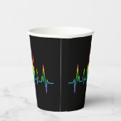 Peace Gay Heartbeat LGBT Pappbecher (Rechts)