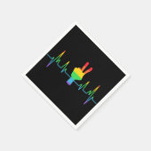 Peace Gay Heartbeat LGBT Serviette (Ecke)