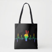 Peace Gay Heartbeat LGBT Tasche (Vorderseite)