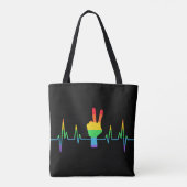 Peace Gay Heartbeat LGBT Tasche (Rückseite)