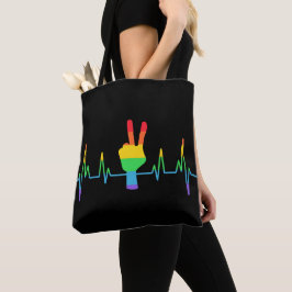 Peace Gay Heartbeat LGBT Tasche