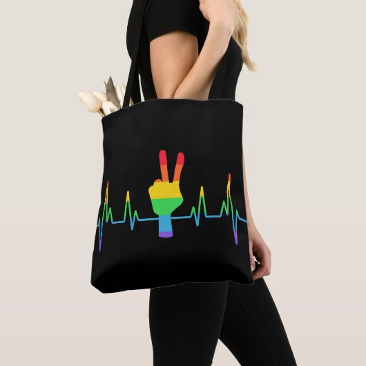 Peace Gay Heartbeat LGBT Tasche (Von Nahem)