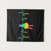 Peace Gay Heartbeat LGBT Wandteppich (Vorderseite (Horizontal))