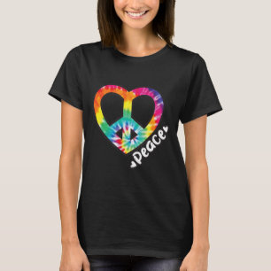 Peace Gefärbte Krawatte Vintag Heart Hippie Retro T-Shirt