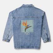 PEACE Gemalter Paradiesvogel  Jeansjacke (Rückseite)