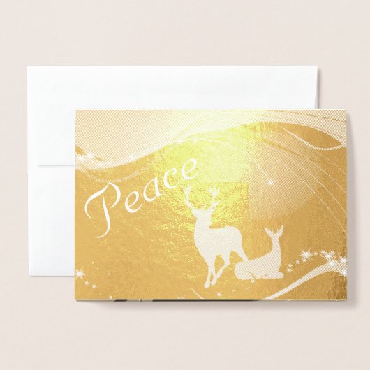 Peace Glitzy Holiday Card mit Dos and Buck Folienkarte (Vorderseite mit Umschlag)