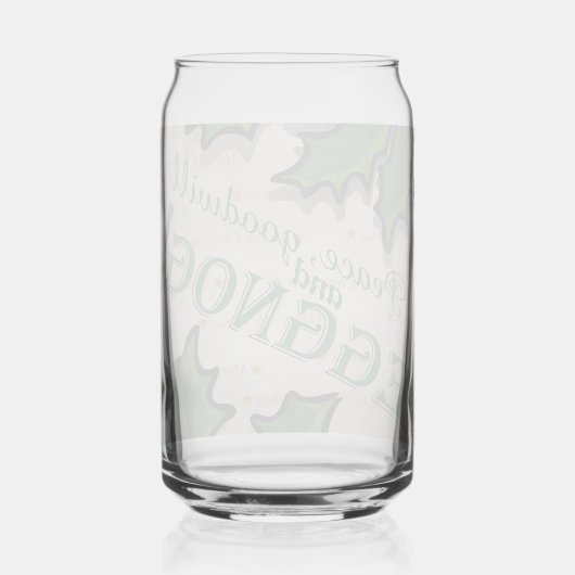 Peace, Goodwill and Eggnog Christmas Dosenglas (Rückseite)