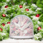 Peace & Grace – Dove and Cross Papercut Pastel Art Schneekugeln (Weihnachten)