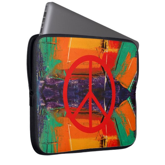 Peace & Graffiti Laptop Sleeve (Vorne Rechts)