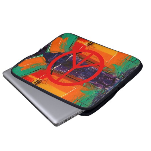 Peace & Graffiti Laptop Sleeve (Vorne Knopf)
