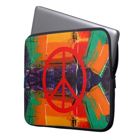 Peace & Graffiti Laptop Sleeve (Vorderseite Links)