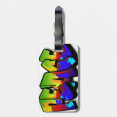 Peace Graffiti Luggage Tag Gepäckanhänger (Rückseite vertikal)