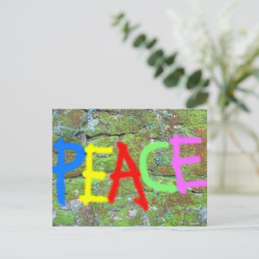 PEACE Graffity - Postkarte (Stehend Vorderseite)