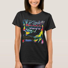 "Peace" Grafik mit gelb-rosa-blauem Design T-Shirt