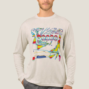 "Peace" Grafik mit gelb-rosa-blauem Design Tri-Blend Shirt