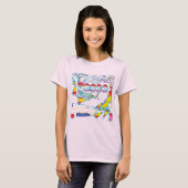 "Peace" Graphic with Yellow Red Pink Blue Design T T-Shirt (Vorne ganz)
