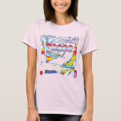 "Peace" Graphic with Yellow Red Pink Blue Design T T-Shirt (Vorderseite)