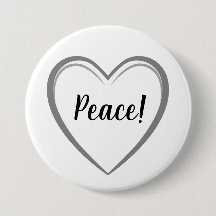 Peace Gray Heart Simple Logo Graphic White