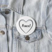 Peace Gray Heart Simple Logo Graphic White Button (Beispiel)