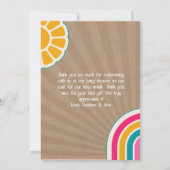 Peace Groovy Hot Pink Brown Babydusche Hippie Dankeskarte (Rückseite)