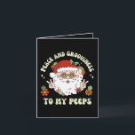 Peace Groovy My Peeps Hippie Weihnachten Karte<br><div class="desc">Wünschen Sie Ihrer Familie und Freunden etwas Liebe,  Freude,  Ruhe und Grooviness in dieser Ferienzeit mit dieser lustigen Hippie Weihnachten gefaltete Grußkarte.</div>
