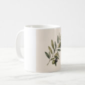 Peace Grows Here | Vintage Olive Branch Botanical  Kaffeetasse (Vorderseite Links)
