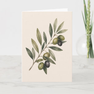Peace Grows Here Vintage Olive Branch Botanical Karte