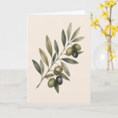 Peace Grows Here | Vintage Olive Branch Botanical Karte (Gelbe Blume)