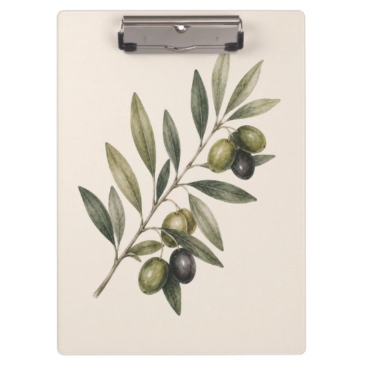 Peace Grows Here | Vintage Olive Branch Botanical Klemmbrett (Vorderseite)