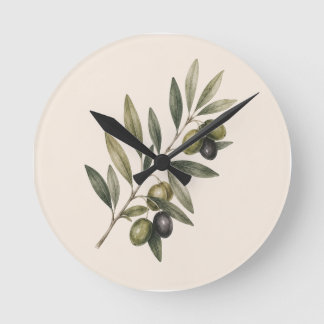 Peace Grows Here | Vintage Olive Branch Botanical  Runde Wanduhr