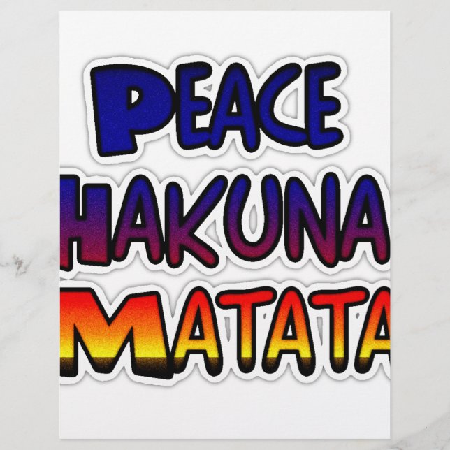 Peace Hakuna Matata gibt Produkte (Vorderseite)