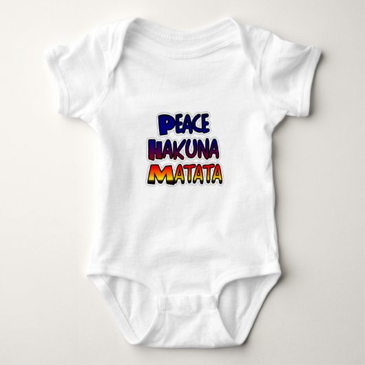 Peace Hakuna Matata Gradient Art Baby Strampler (Vorderseite)