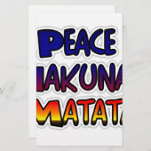 Peace Hakuna Matata Gradient Art Briefpapier (Vorne/Hinten)