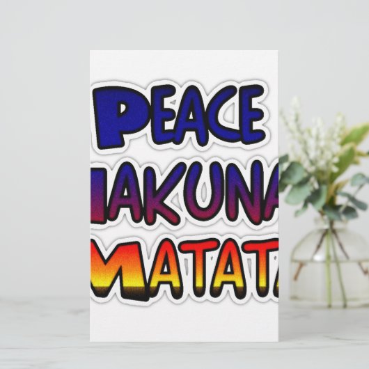 Peace Hakuna Matata Gradient Art Briefpapier (Stehend Vorderseite)