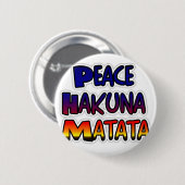 Peace Hakuna Matata Gradient Art Button (Vorne & Hinten)