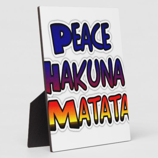 Peace Hakuna Matata Gradient Art Fotoplatte (Seite)