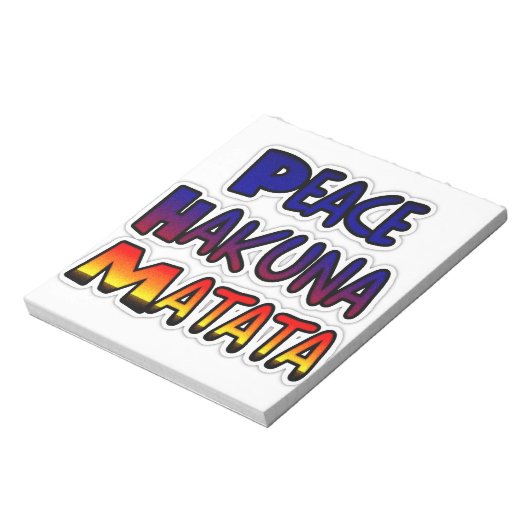Peace Hakuna Matata Gradient Art Notizblock (Rotiert)