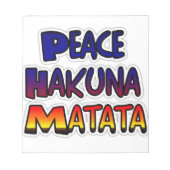 Peace Hakuna Matata Gradient Art Notizblock (Vorderseite)