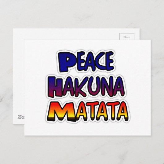 Peace Hakuna Matata Gradient Art Postkarte (Vorne/Hinten)